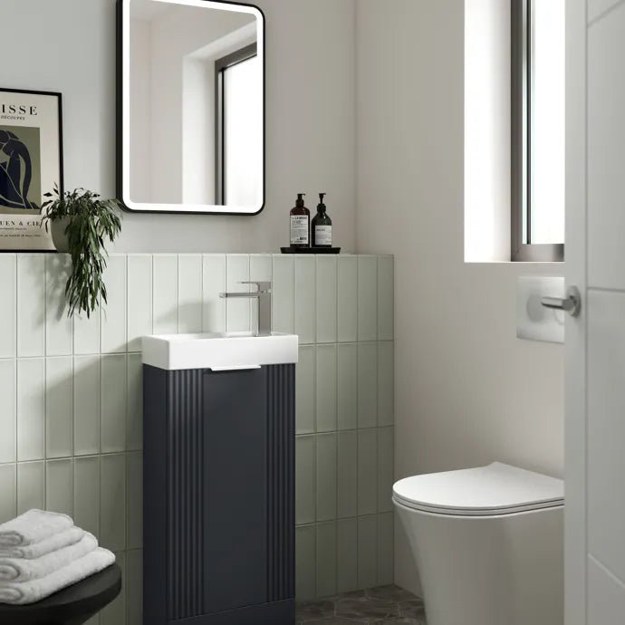 800x600mm Rectangular Matt Black Dimmable LED Bathroom Mirror – Portrait or Landscape, Tri-Light & Anti-Fog | Lumora - TILES Paradise