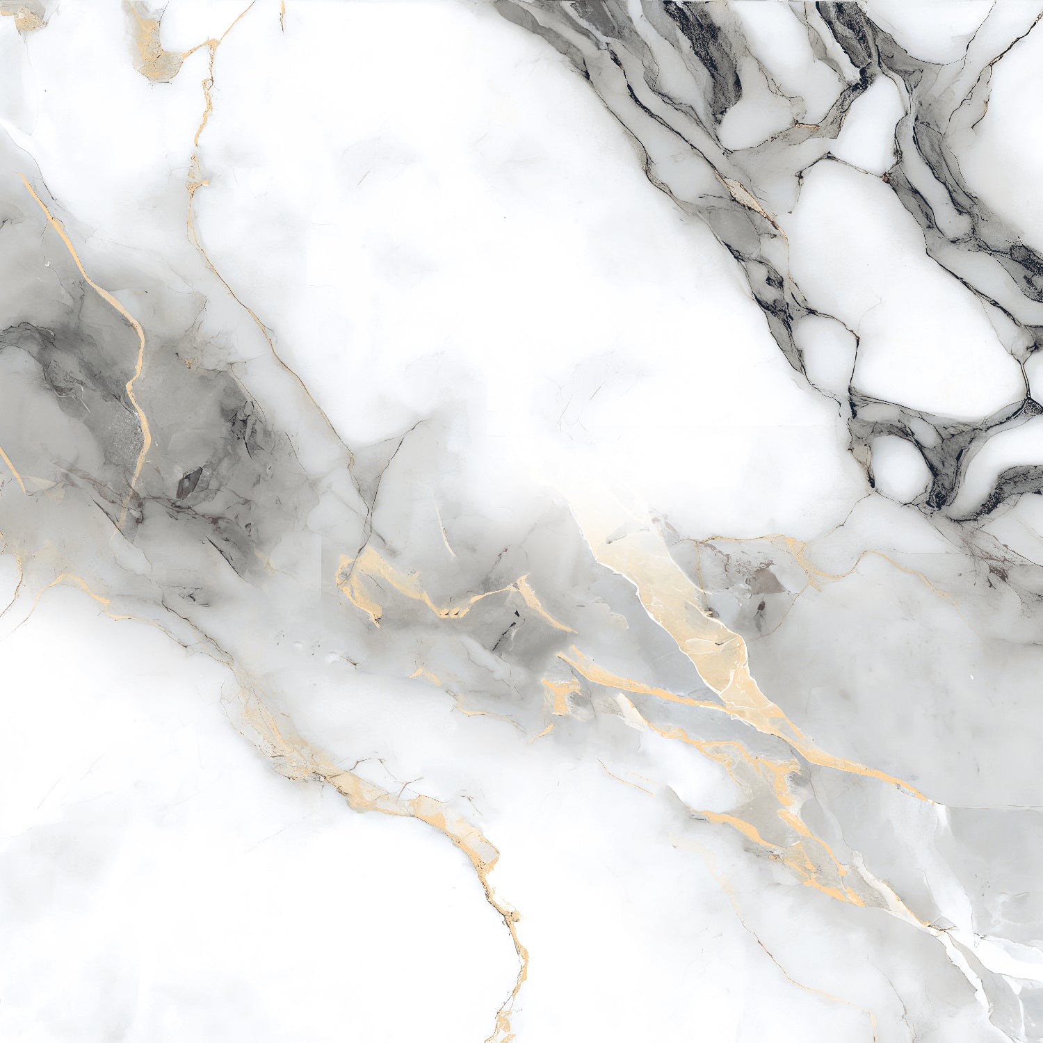 Close-up of marble texture with white and gray veins.