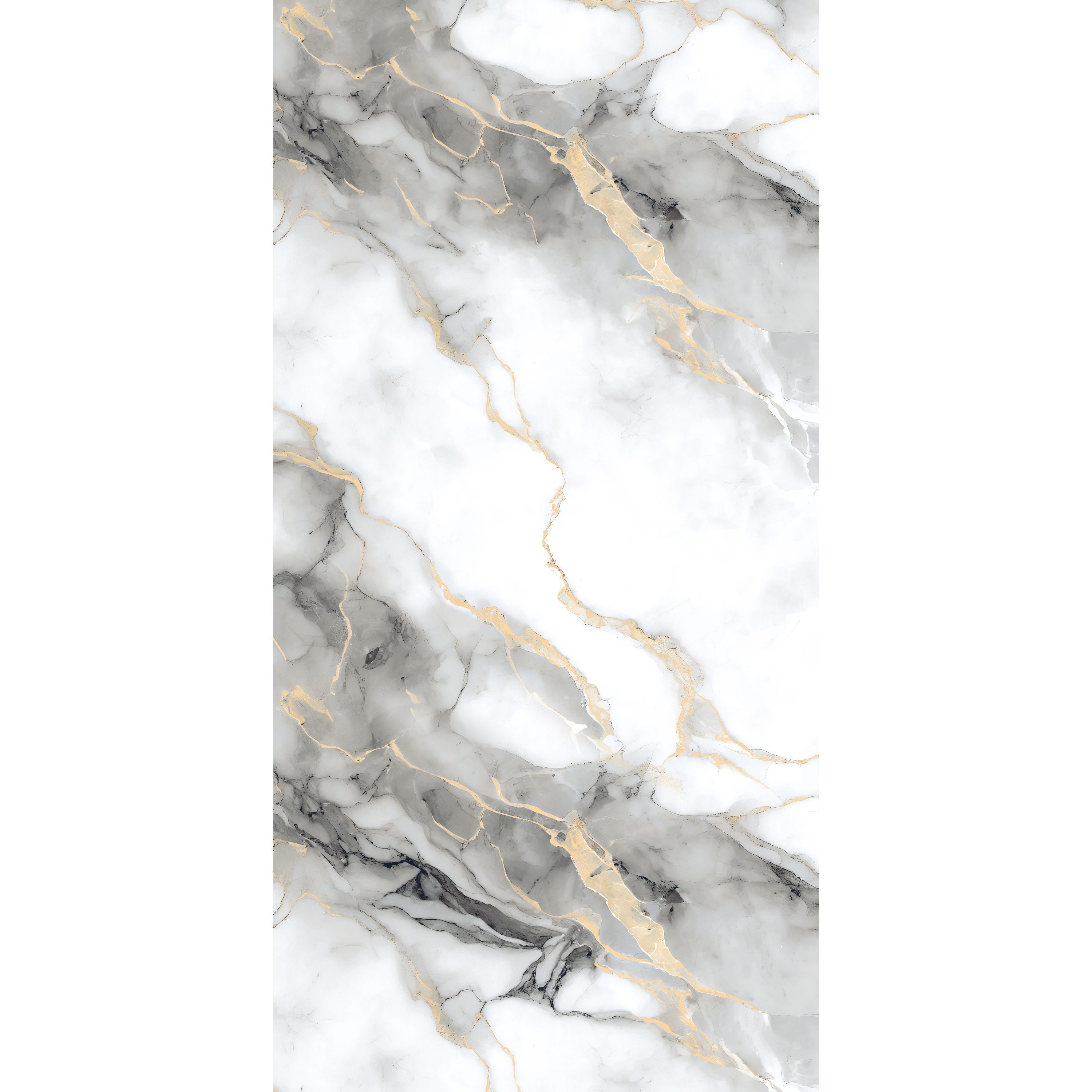 "Afyon Grey Gold Polished Porcelain Tiles 60x120cm – Luxury Marble Effect Wall and Floor Tile UK"