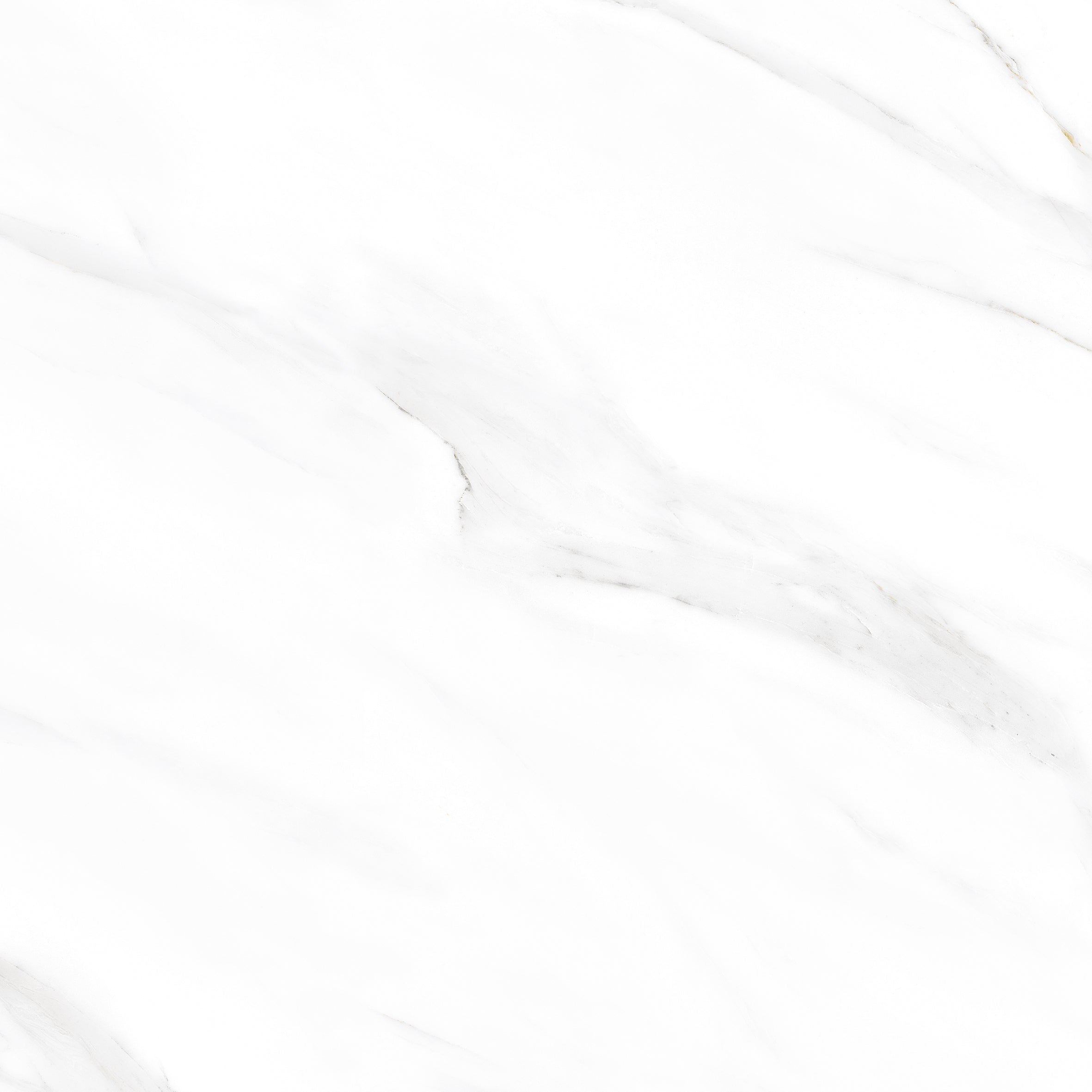 Statuario Carrara White Polished Marble Effect Porcelain 60x60cm Wall and Floor Tile