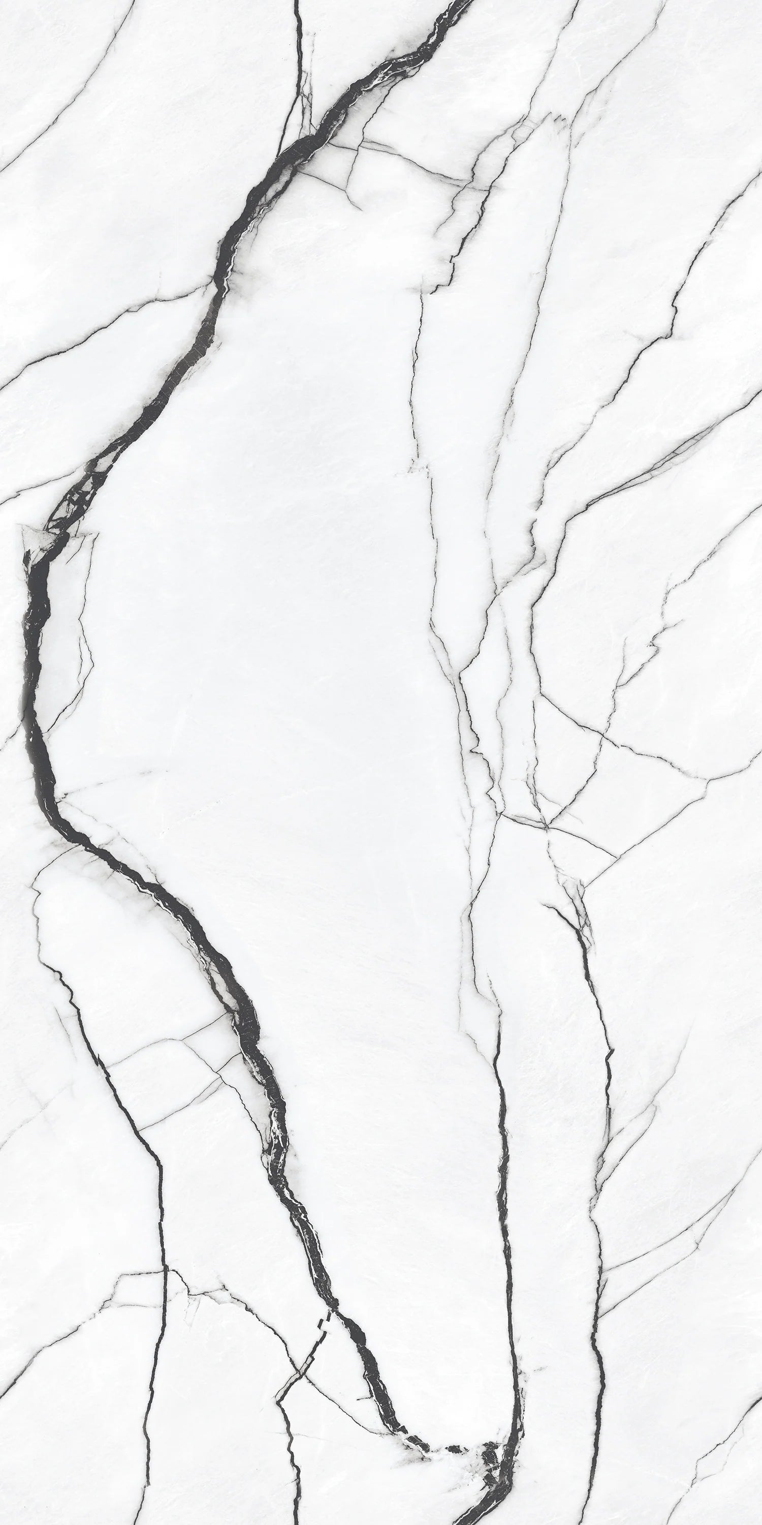 Silk White Marble Effect Polished Porcelain 60cm x 120cm Wall & Floor Tile