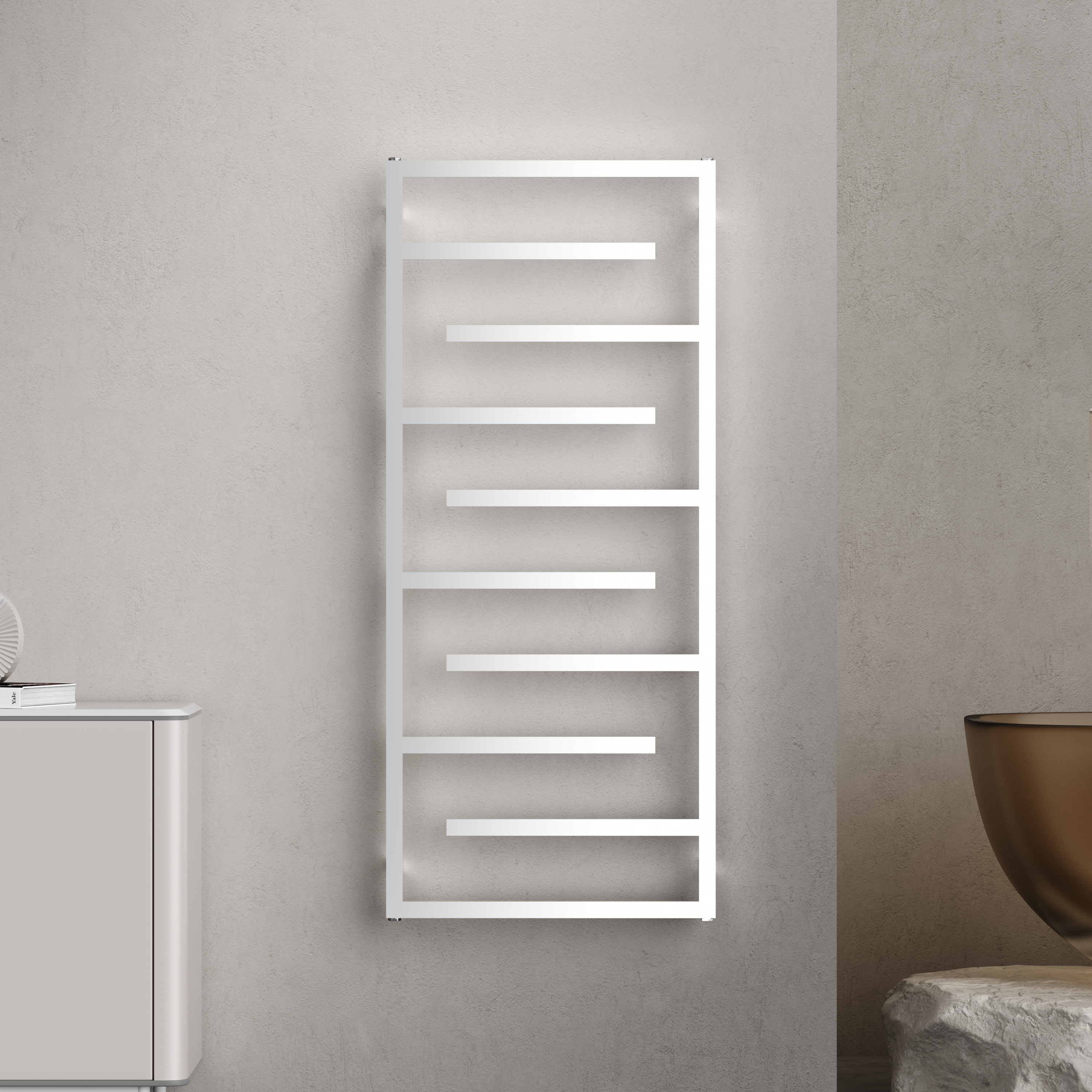 Salerno 1380x600mm Chrome Heated Towel Rail – Large 10 Bar Ladder Radiator