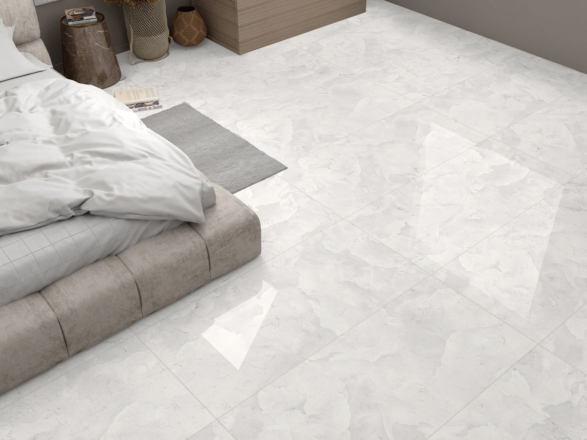 Alba Onyx White Onyx Effect Satin Porcelain 60x120cm Wall & Floor Tile - full tile