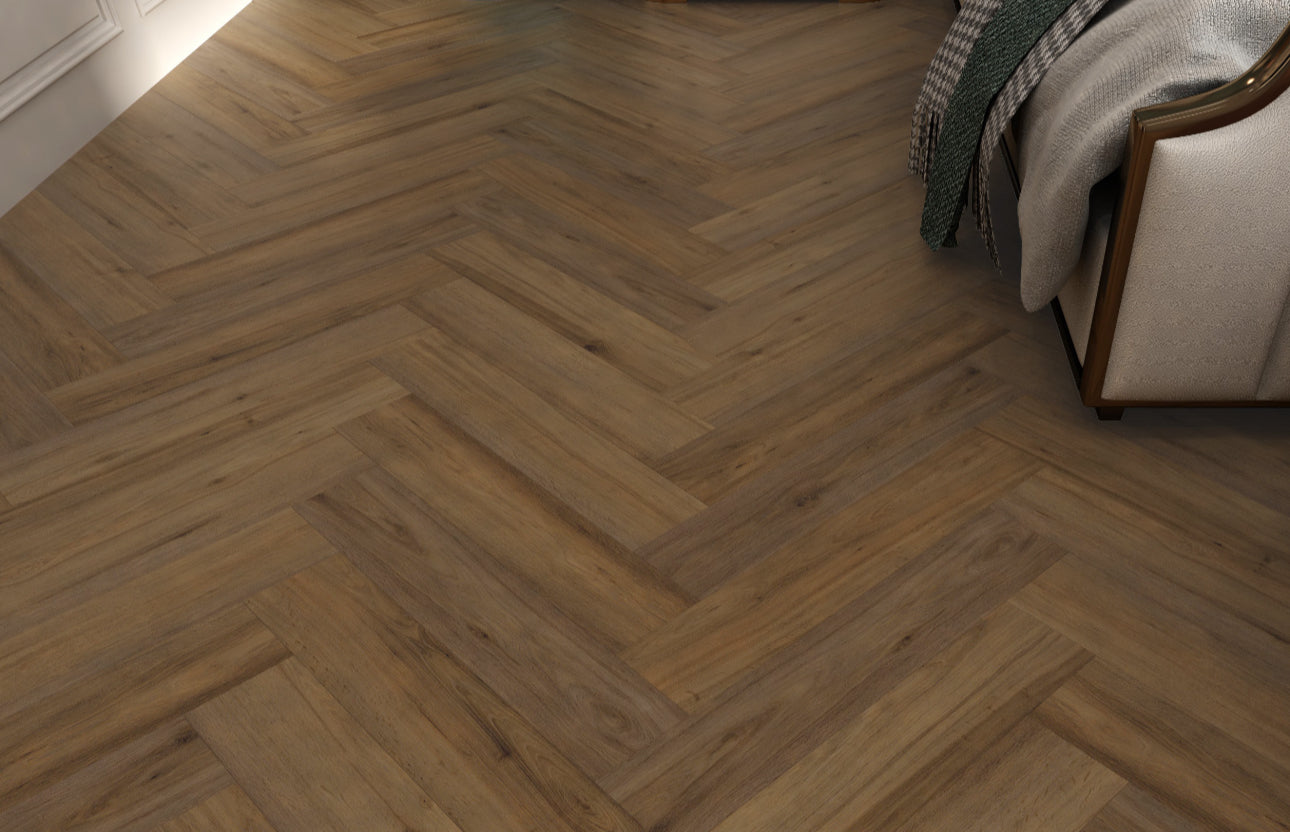 Luxura Coral Oak SPC Click Vinyl Flooring - 640x128mm | 6.5mm Herringbone