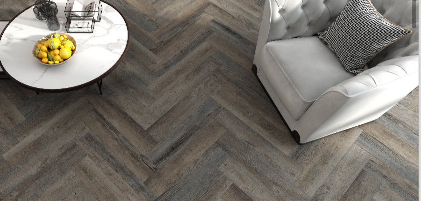 Luxura Beachfront Oak SPC Click Vinyl Flooring - 640x128mm | 6.5mm Herringbone