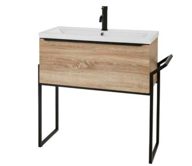 Oriana 500 x 355mm white ceramic vanity basin, 1 tap hole