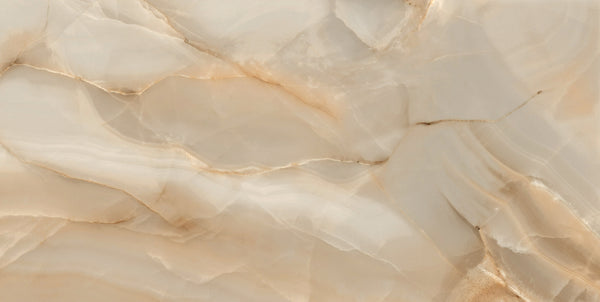 Onice Beige Onyx Effect Polished Porcelain 60x120cm Wall & Floor Tile