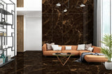 Palazzo Black & Gold Marble Effect Polished Porcelain Tile — 60x120cm Wall & Floor Tile