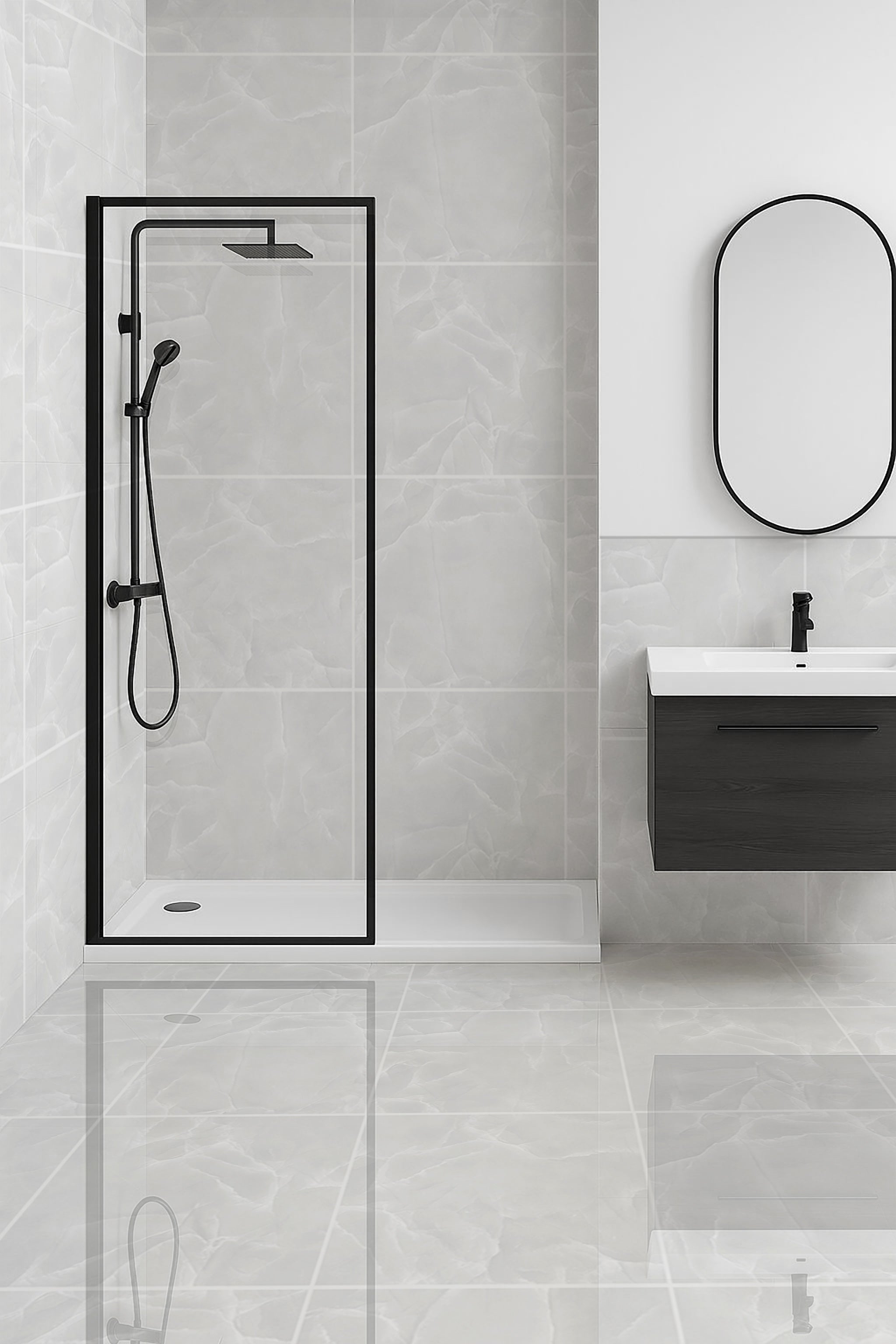 Onyx White Polished Porcelain 60x60cm Wall and Floor Tile