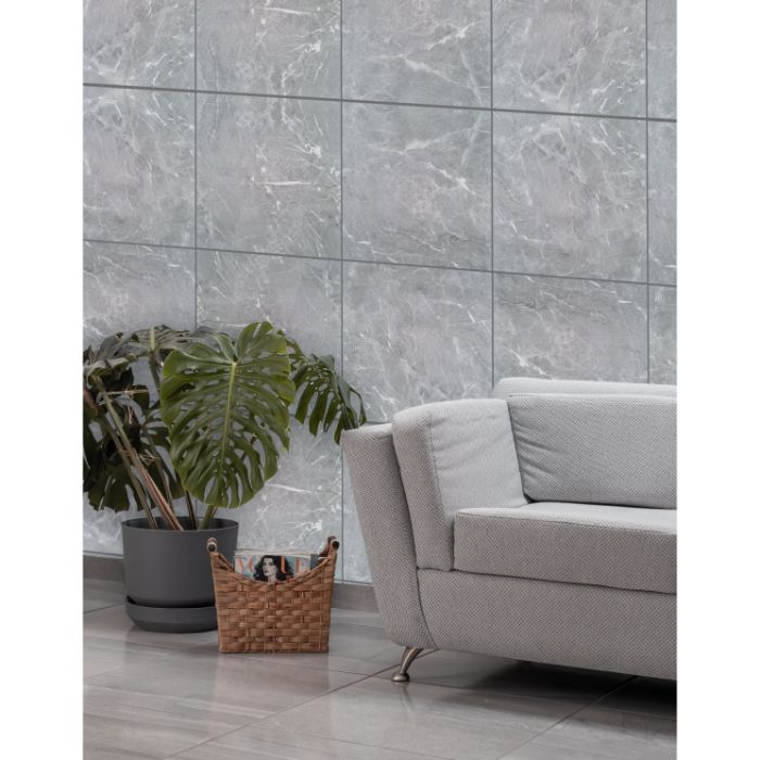 Pallet Deal: 151 Tiles (54 sq.m) - Aylana Grey Polished Rectified Porcelain 60x60cm for Wall & Floor Tile