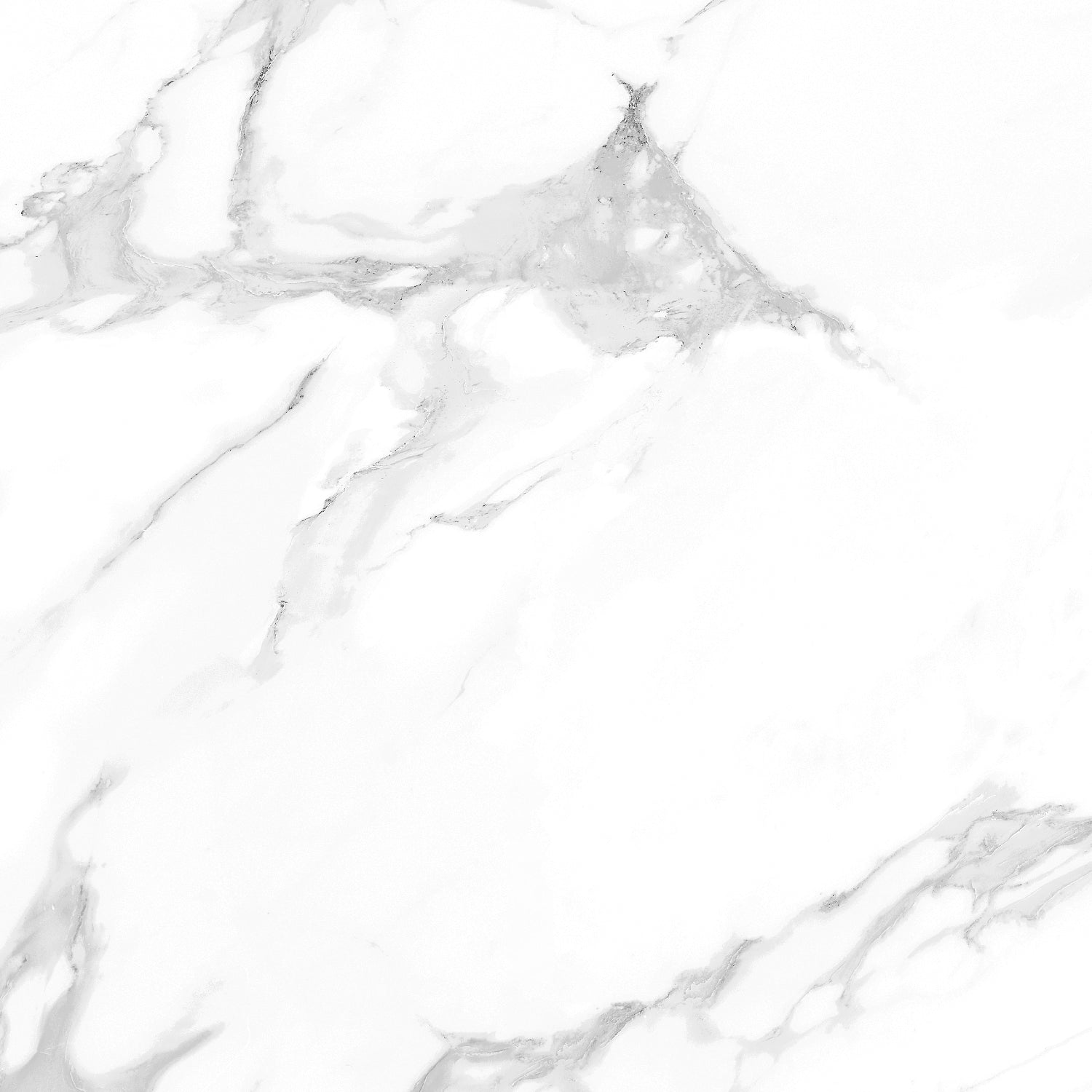 Statuario Clara Grey Polished Marble Effect Porcelain 60x60cm Wall and Floor Tile