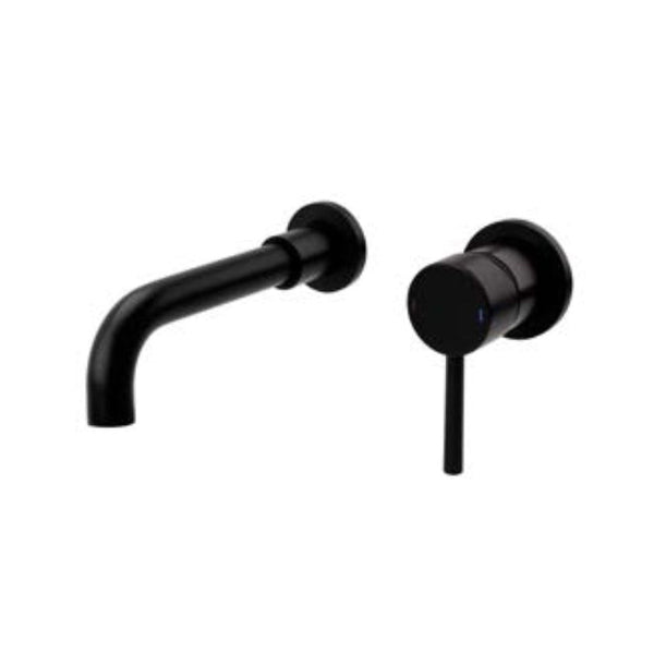 Oriana matt black round wall mounted basin mixer tap