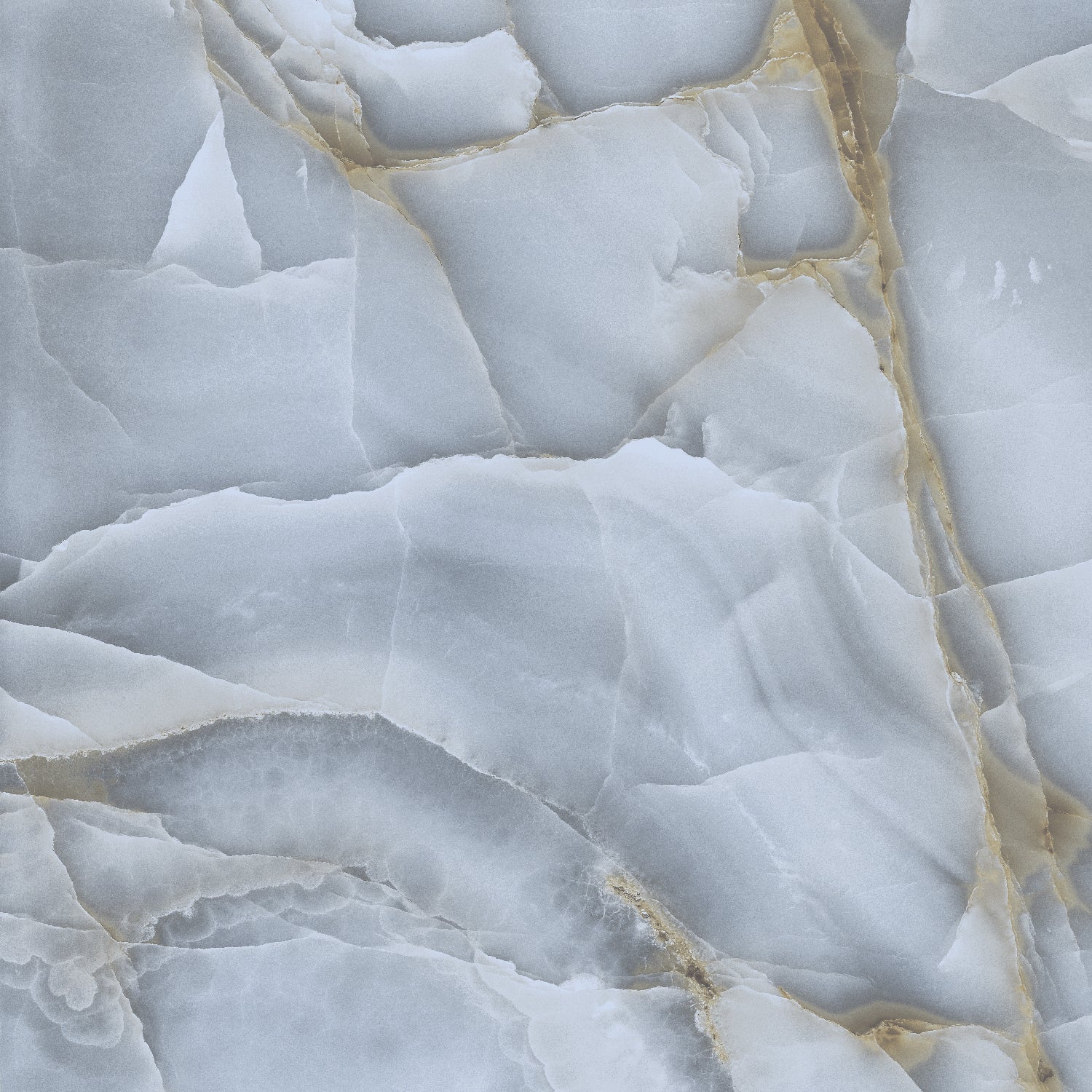 Persian Onyx Gold Blue Glossy Porcelain Tiles 60x60cm Wall & Floor Tile