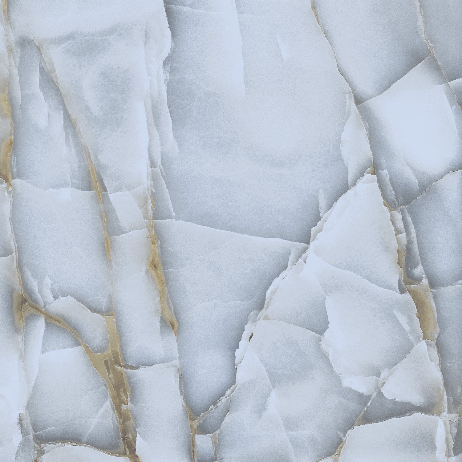 Persian Onyx Gold Blue Glossy Porcelain Tiles 60x60cm Wall & Floor Tile