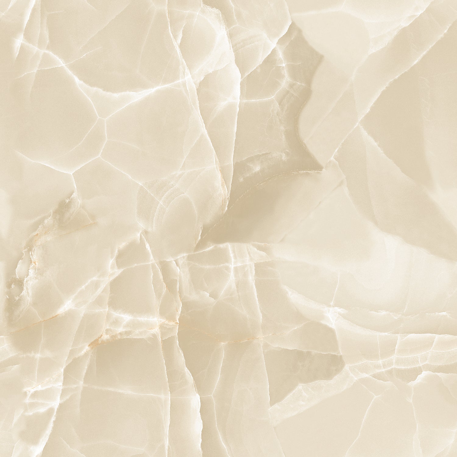 Onyx Cream Marble Effect Polished Porcelain 60x60cm Wall and Floor Tile