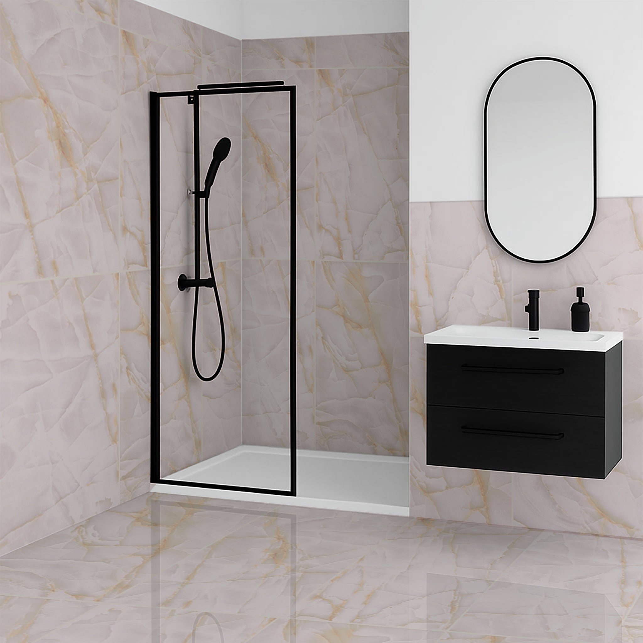 Persian Onyx Pink Gloss Porcelain Tiles 60x120cm Wall & Floor Tile