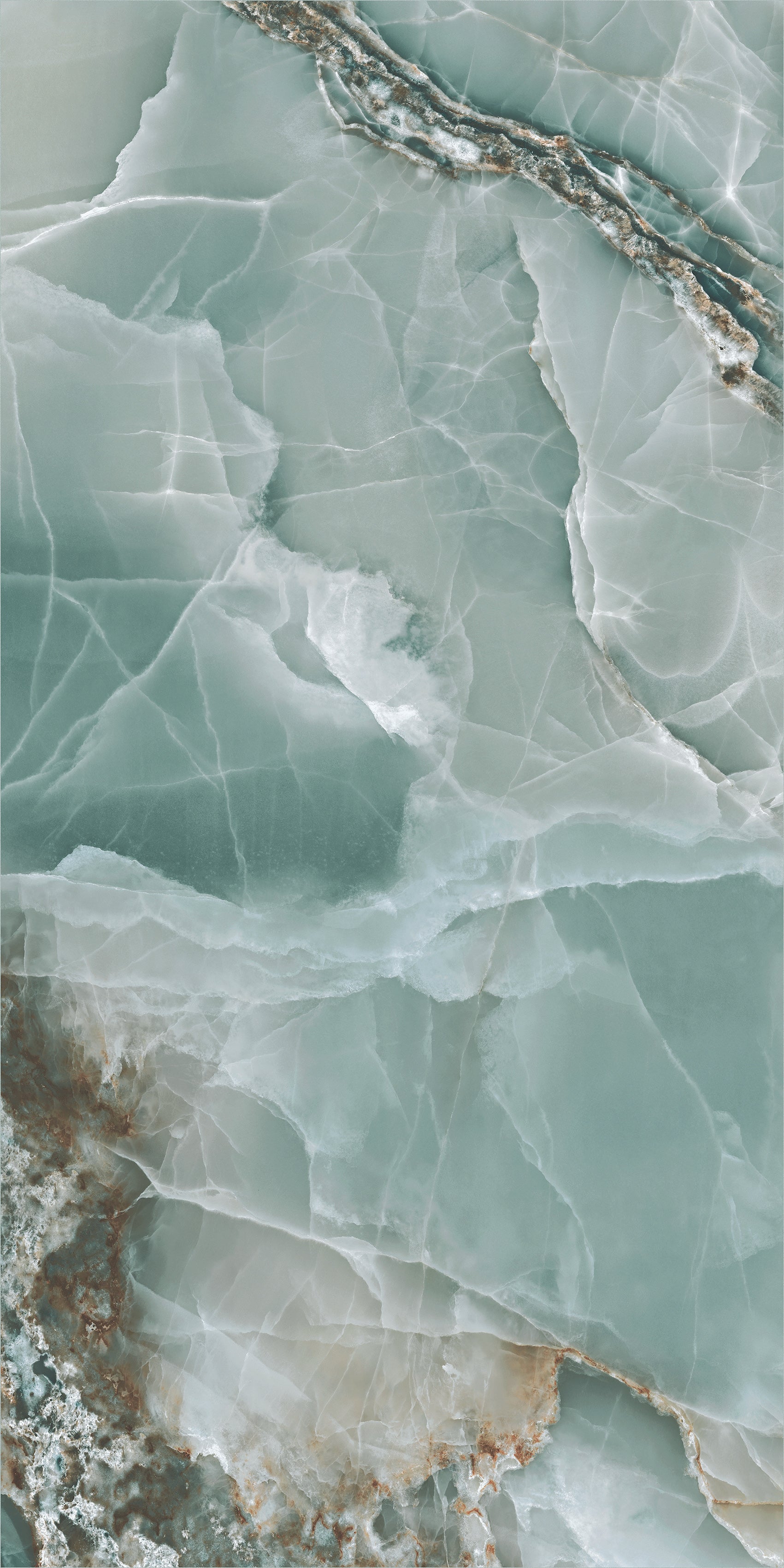 Pallet Deal: 64 Tiles (46 sq.m)  Onyx Green Marble Effect Polished Porcelain 60x120cm Wall and Floor Tile