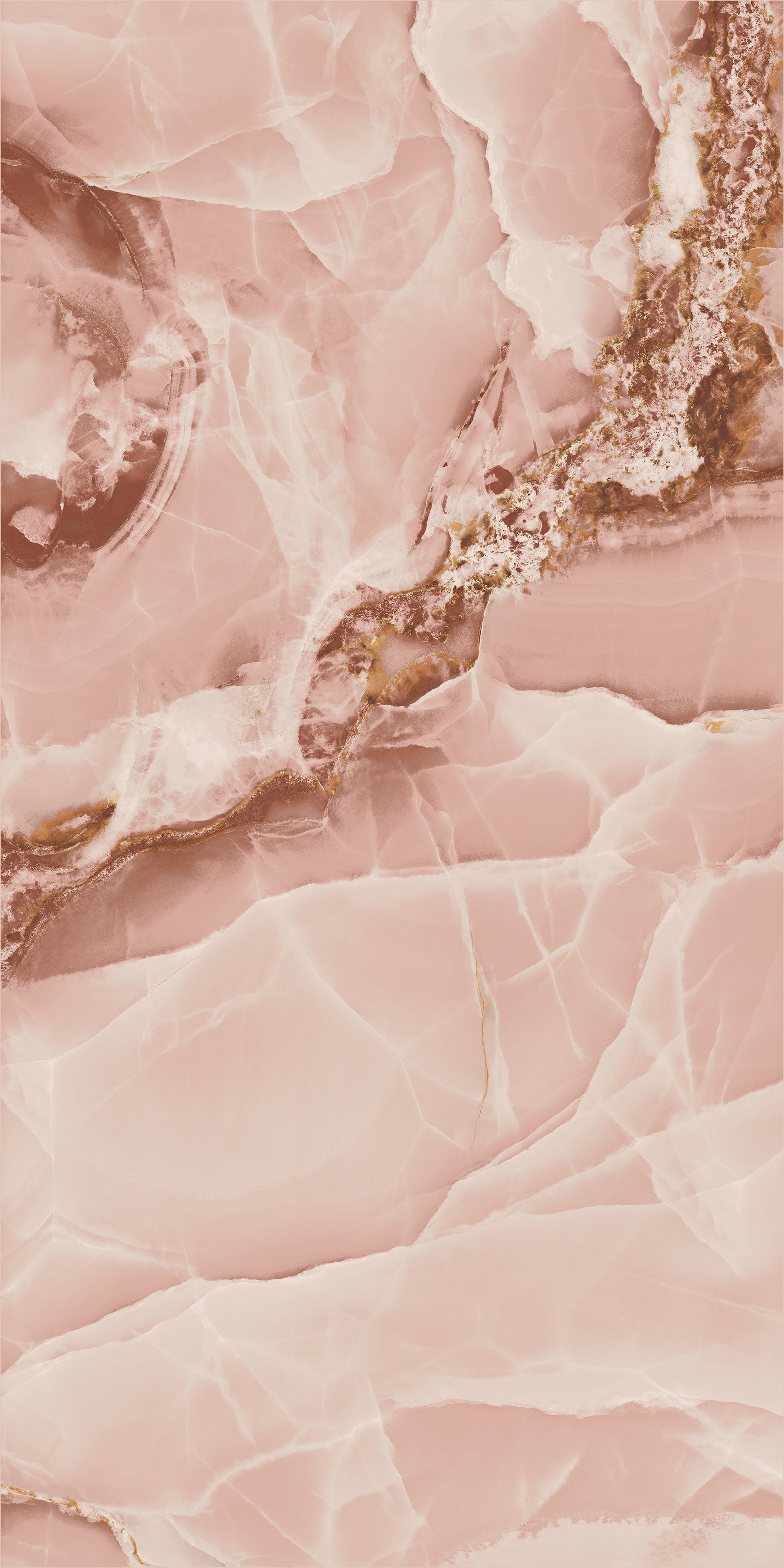 Onyx Pink Marble Effect Polished Porcelain 60x120cm Wall and Floor Tile