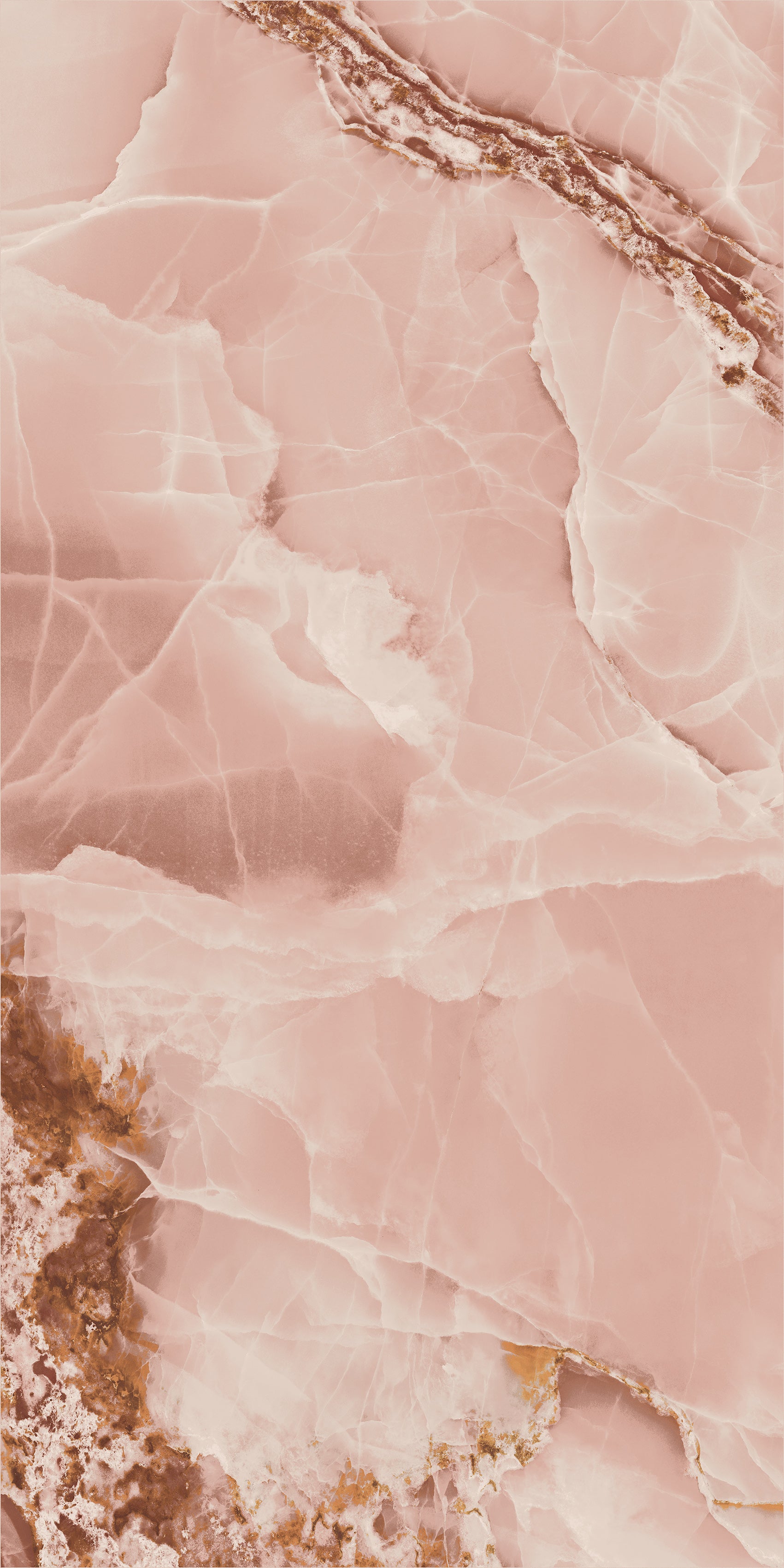 Onyx Pink Marble Effect Polished Porcelain 60x120cm Wall and Floor Tile