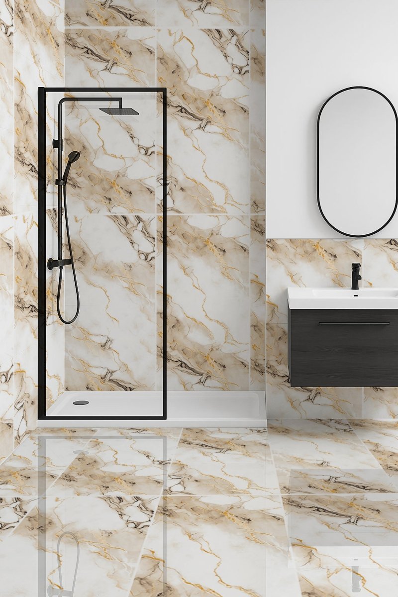 Afyon Gold Polished 60x120cm Porcelain Wall and Floor Tile - TILES Paradise
