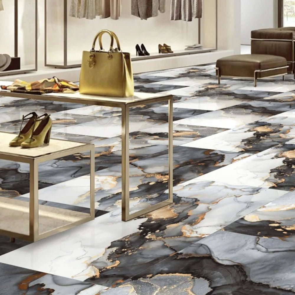 Akasmir Gold High Gloss 60x120cm Porcelain Wall and Floor Tile - TILES Paradise