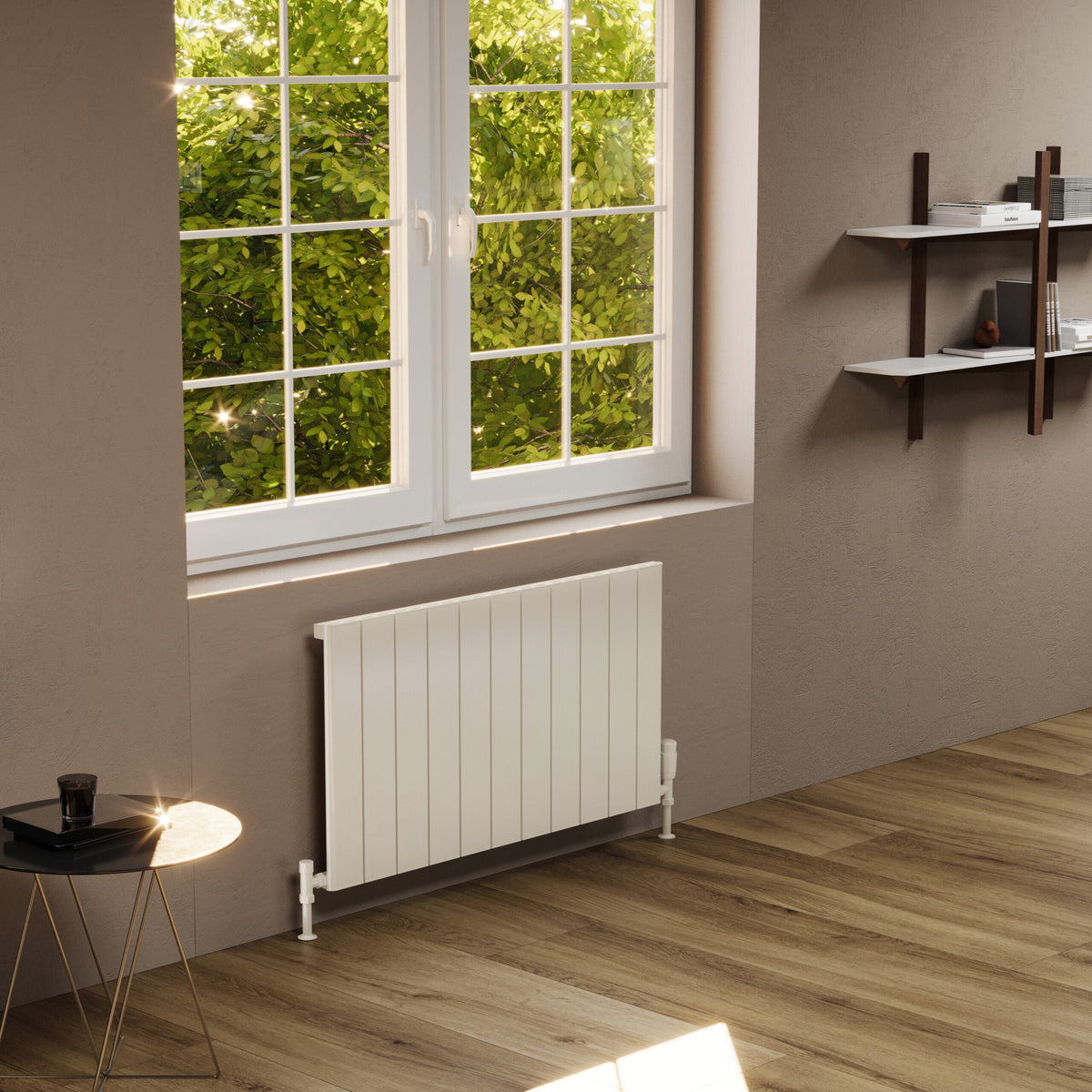 Allora White Horizontal Aluminium Radiator – Single Panel