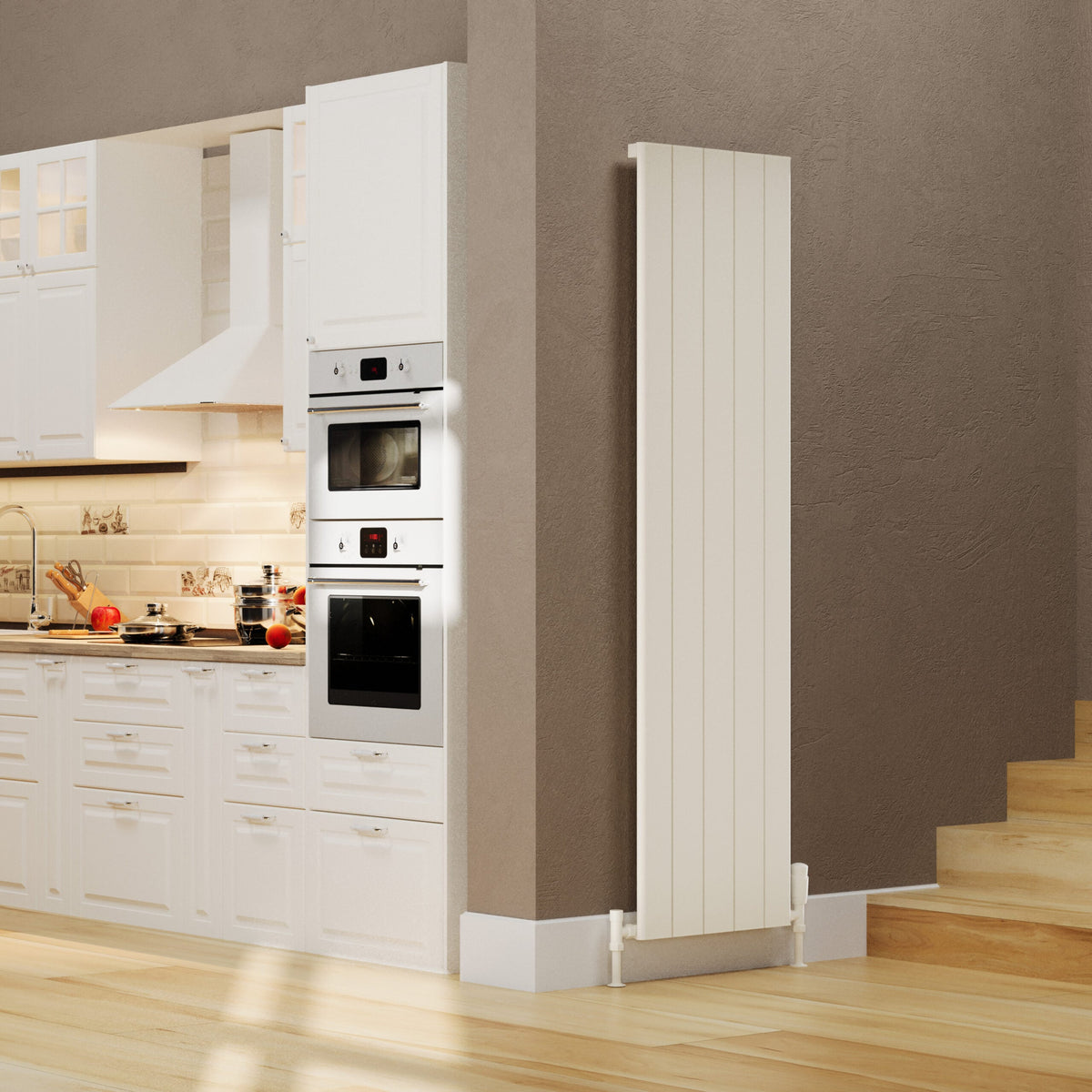 Allora White Vertical Aluminium Radiator – Single Panel