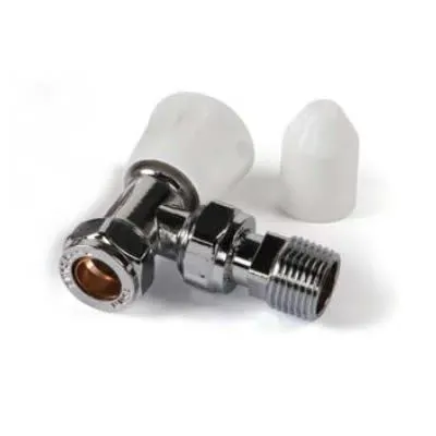 Angled Wheelhead & Lockshield Radiator Valve – Chrome – Style, 10mm