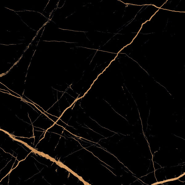 Apollo Black & Gold 60x60cm Porcelain Polished Wall and Floor Tile