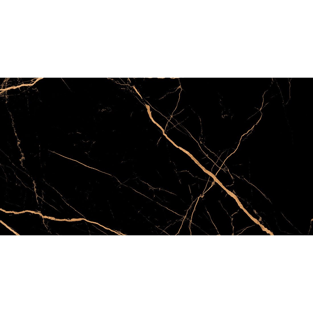 Apollo Black & Gold High Gloss Porcelain 60x120cm Kitchen Bathroom Wall Floor Tiles - TILES Paradise