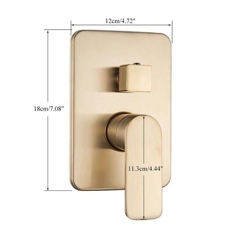Aquari Gold Concealed Shower Set – 30cm Rainfall Head with Mixer Valve & Handheld Spray - TILES Paradise