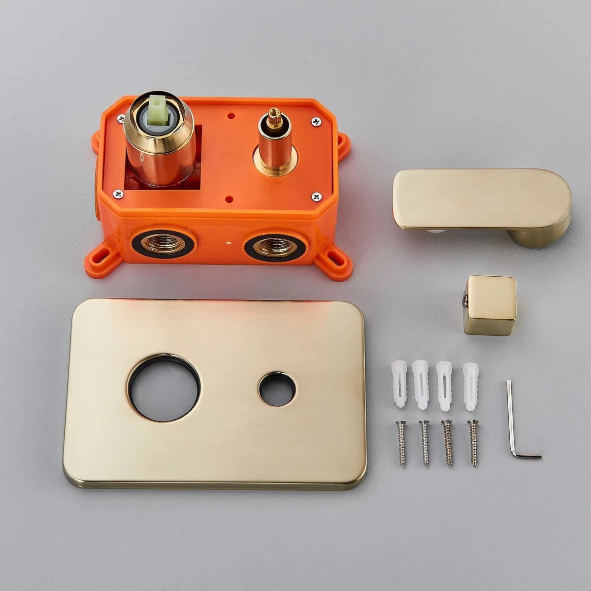 Aquari Gold Concealed Shower Set – 30cm Rainfall Head with Mixer Valve & Handheld Spray - TILES Paradise