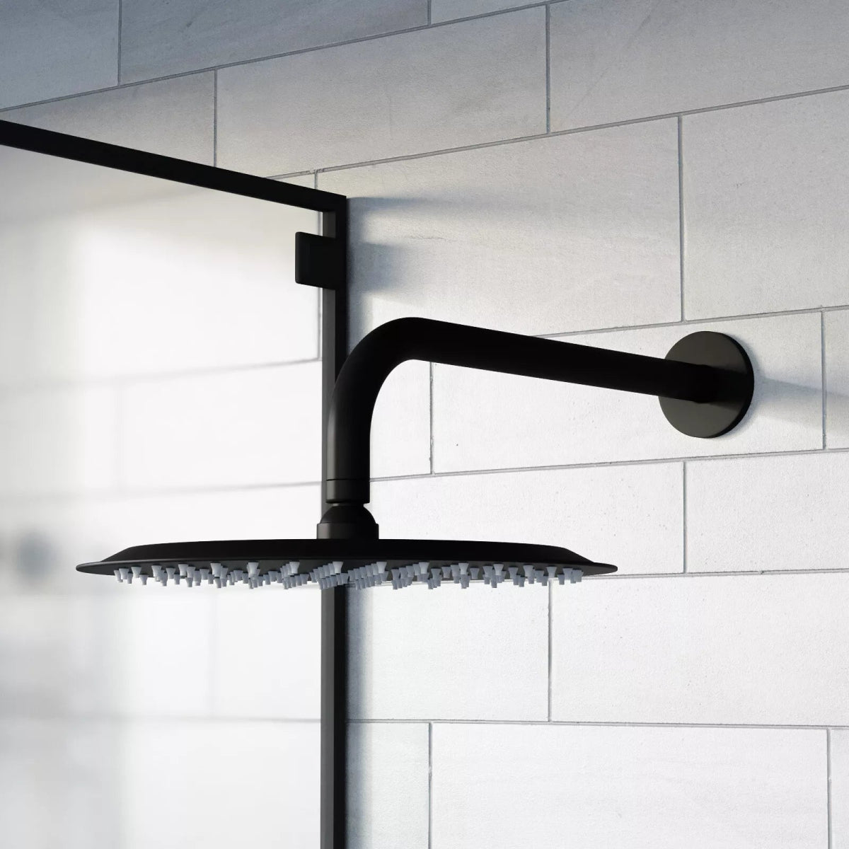 Aquari Matte Black Concealed Thermostatic Shower Set – Round 250mm Head, Handset & 2 - Way Dual Dial Mixer Valve - TILES Paradise