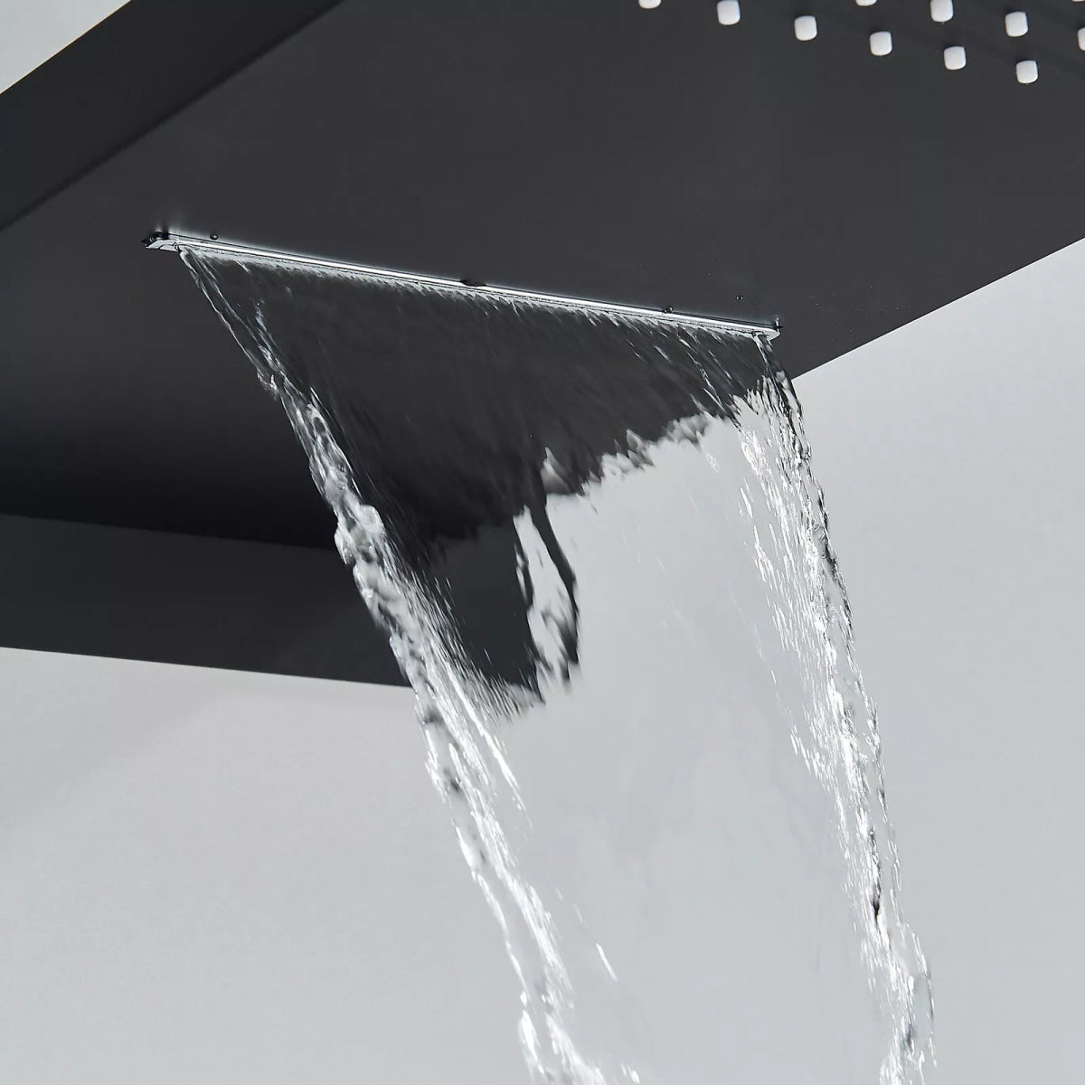 Aquari Matte Black Thermostatic Concealed Shower Set with 22x54cm Rainfall Head & Handheld Spray - TILES Paradise