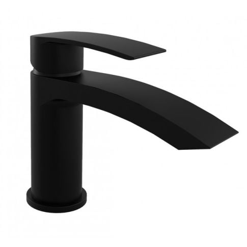 Arcella Matt Black Curved Mini Mono Basin Mixer Tap