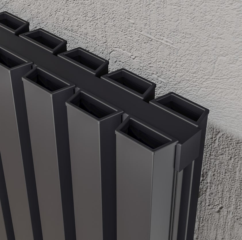 Ardea Black Horizontal Aluminium Radiator – Double Panel – 580x404mm