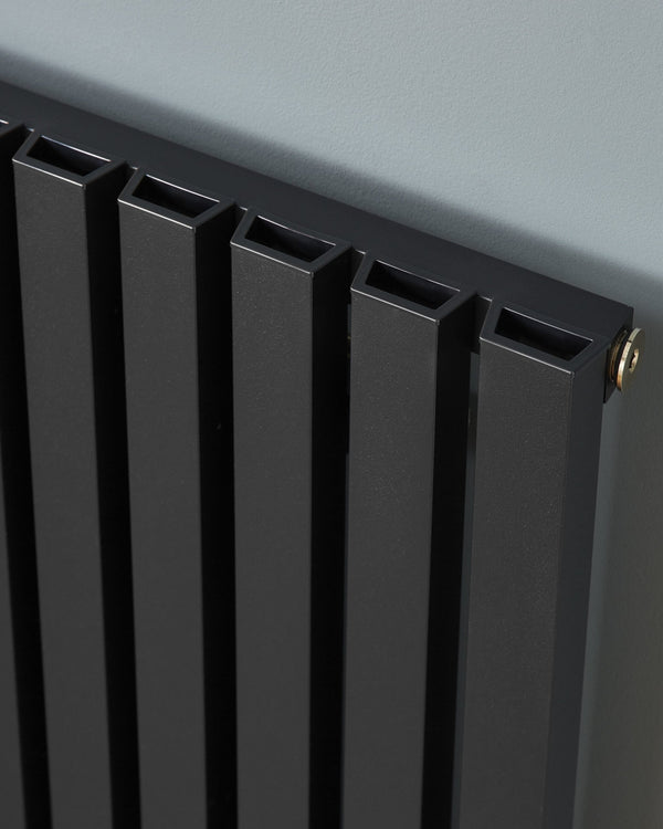 Ardea Black Horizontal Aluminium Radiator – Double Panel – 580x581mm