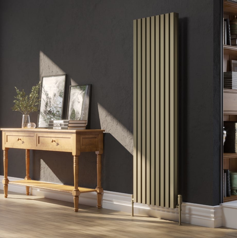 Ardea Grey Vertical Aluminium Radiator – Double Panel – 1780x286mm