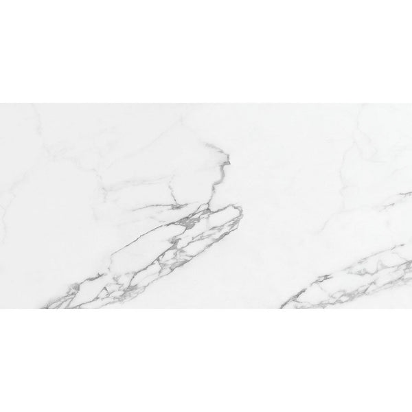 Artico White Marble Effect Semi Polished Porcelain Wall & Floor Tile 30x60cm