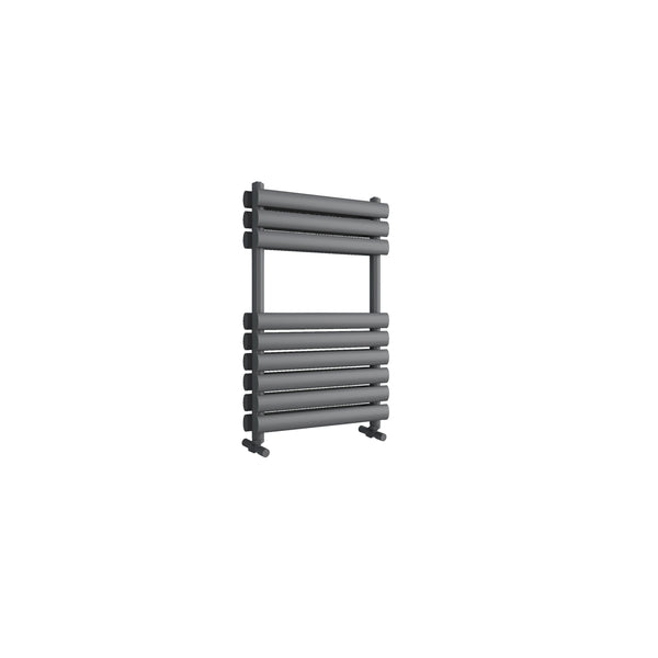 Asola Anthracite Grey Double Oval Tube Heated Towel Rail – 800x500mm
