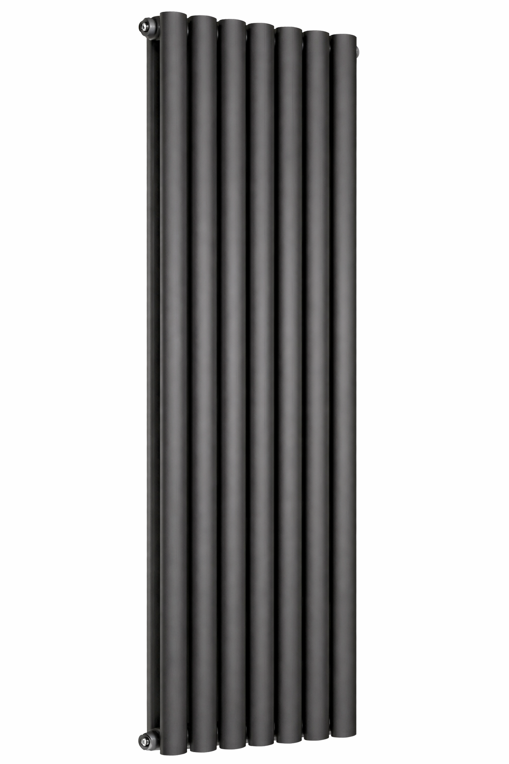 Asola Textured Grey Vertical Oval Tube Designer Radiator – Double Panel