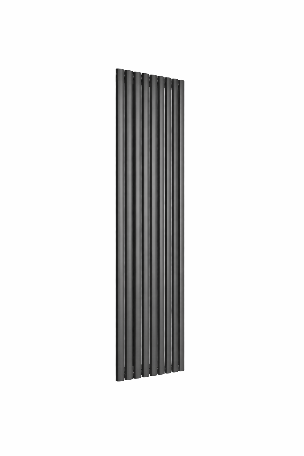 Asola Textured Grey Vertical Oval Tube Designer Radiator – Single Panel