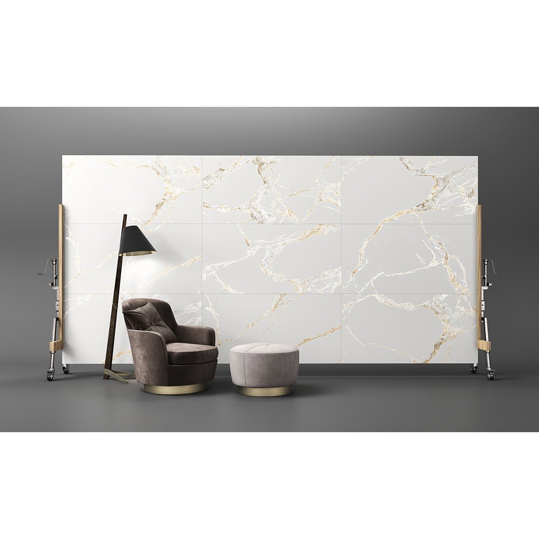 Athos Gold Marble Effect Anti Slip Matt 60x120cm Porcelain Wall & Floor Tile - TILES Paradise