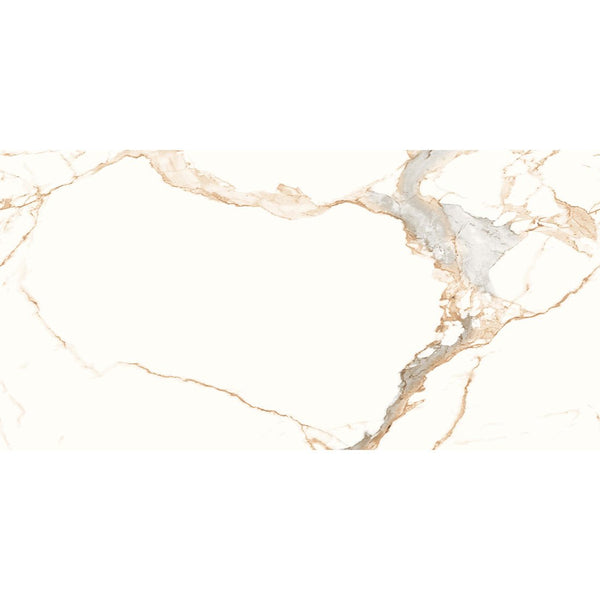 Athos Gold Marble Effect Polished 60x120cm Porcelain Wall & Floor Tile