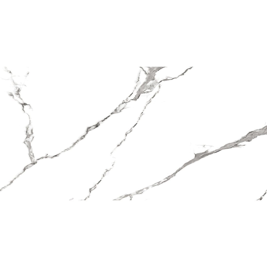 Athos Grey Marble Effect Polished 60x120cm Porcelain Wall & Floor Tile - TILES Paradise