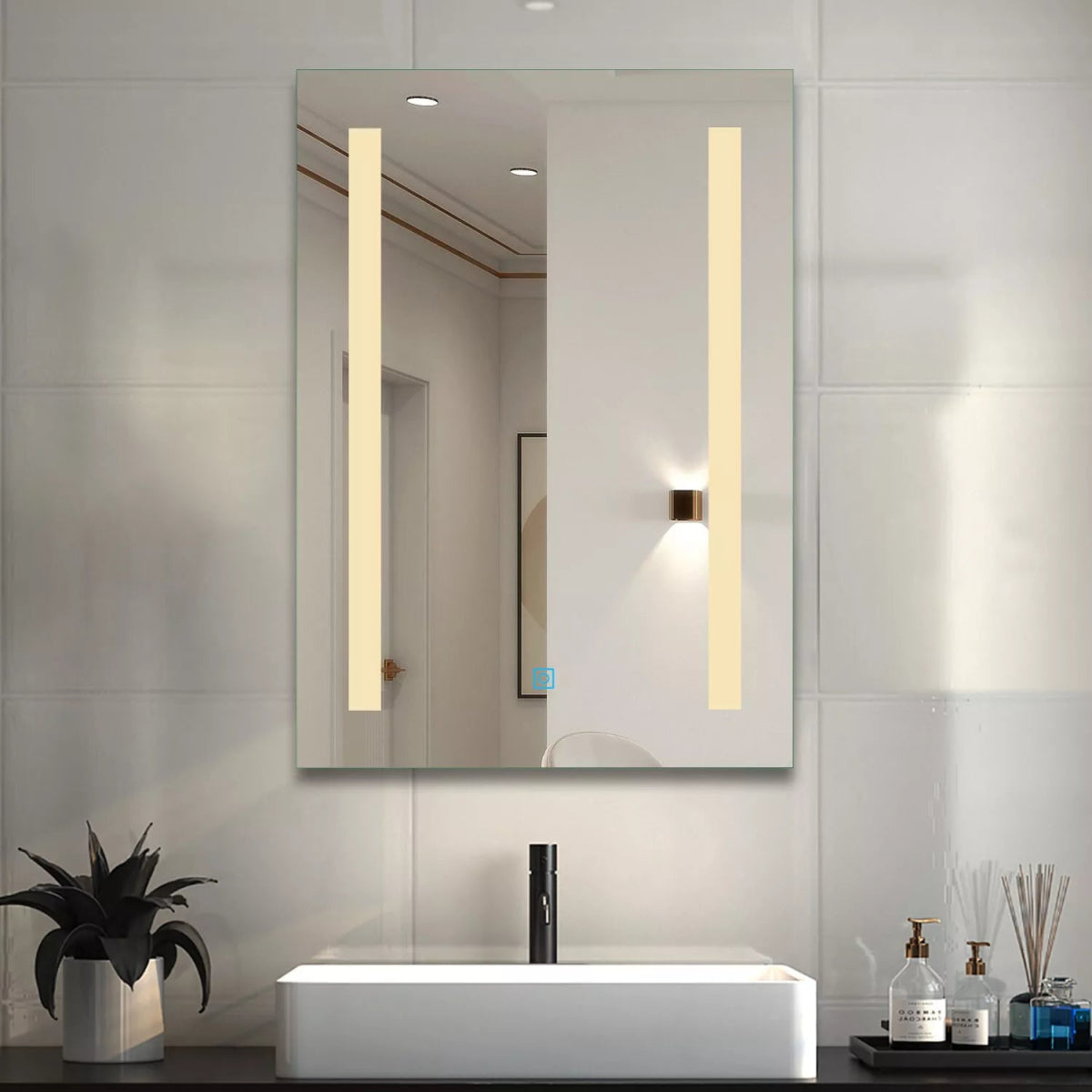 Auralux 600x800mm LED Mirror – Tri - Colour Light, Demister, Shaver Socket, Dimmable, Touch & Wall Switch, IP44 - TILES Paradise