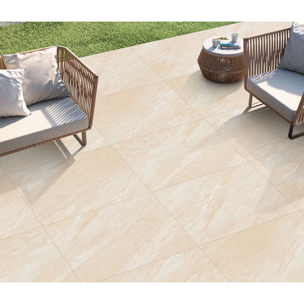 Belgium Beige Porcelain Matt 60x90cm 20mm Outdoor Tiles - TILES Paradise