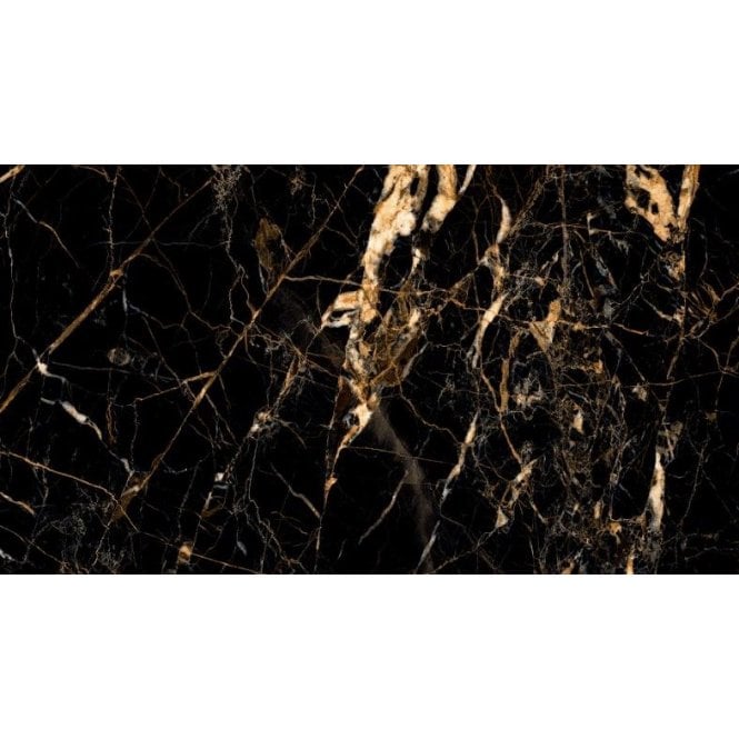 Black & Gold Marble Effect Porcelain Polished 60x120cm Wall & Floor Tile