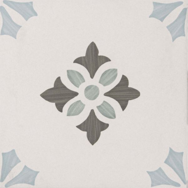 Eden Blue Bloom Matt 22.3x22.3cm Patterned Porcelain Wall & Floor Tiles