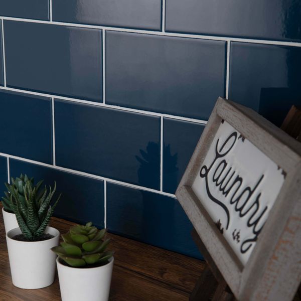 Liso Blue Gloss 10x20cm Ceramic Metro Tiles